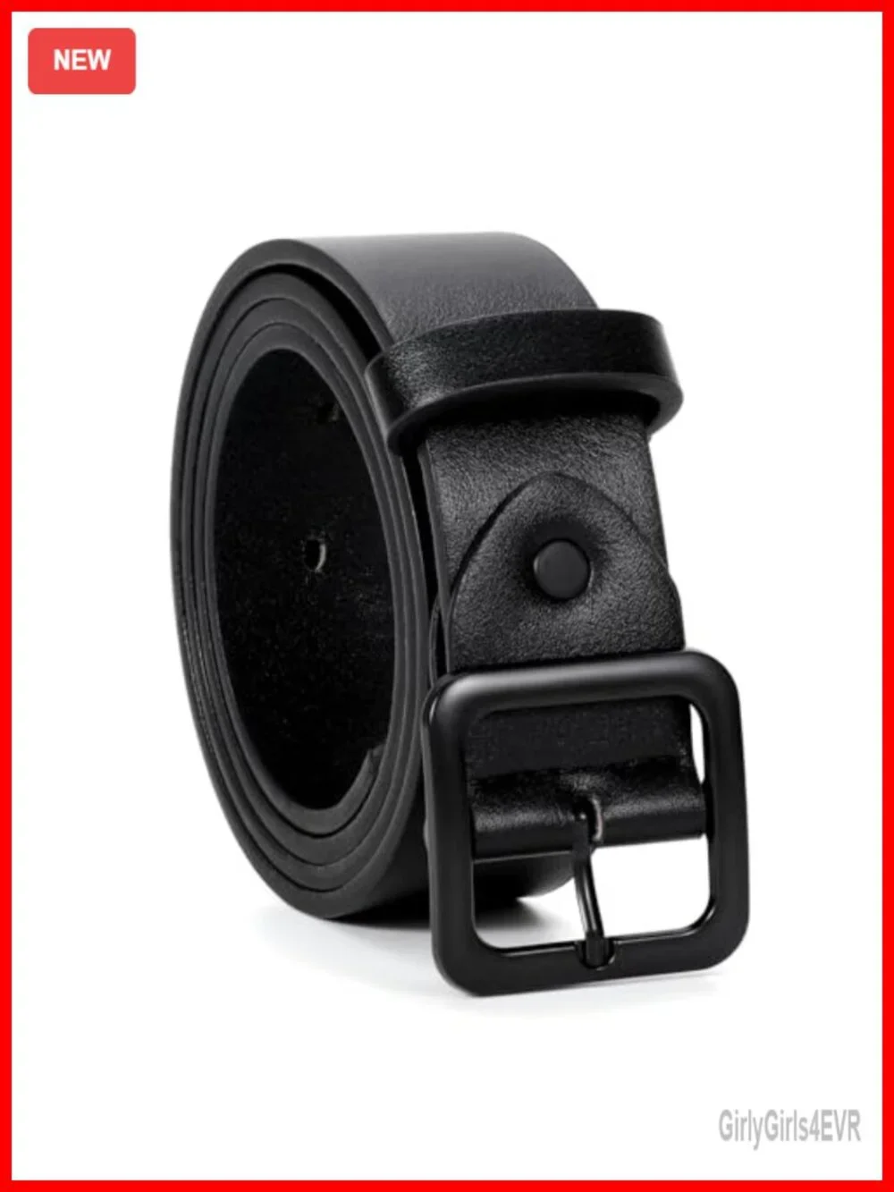 Women's Faux Leather Belt with Square Buckle for Jeans & Dresses